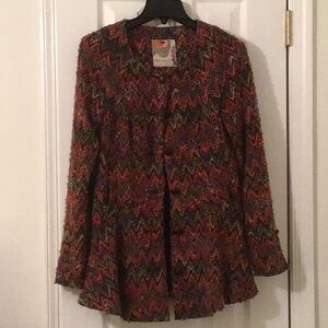 Free People Colorful Textured Jacket